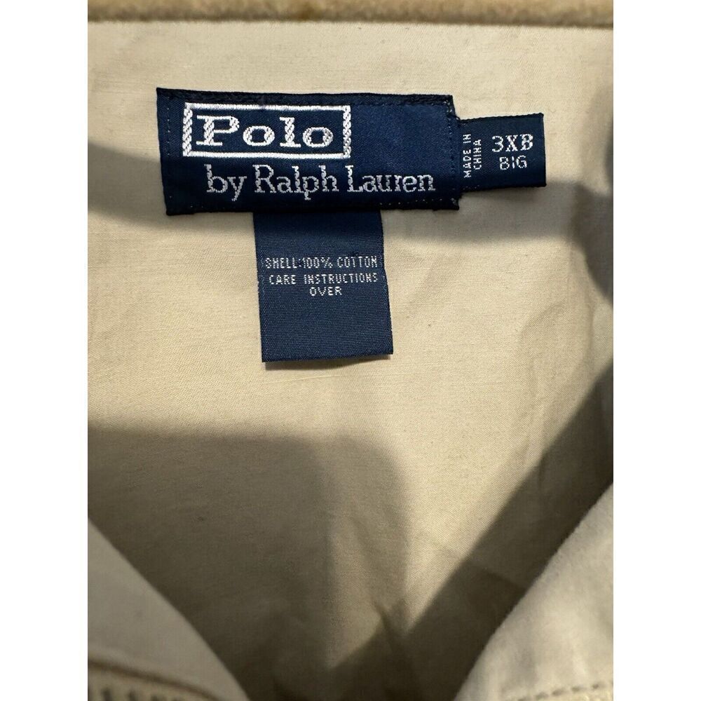 Ralph Lauren POLO Vintage Beige Full Zip Classic Jacket Sz 3XB Big - Picture 4 of 8